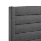 Gray Linen Upholstered King Bed Frame