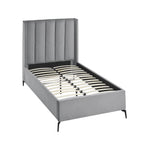 Light Gray Velvet Upholstered Full Bed Frame