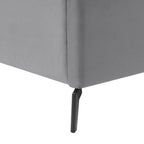 Light Gray Velvet Upholstered Full Bed Frame