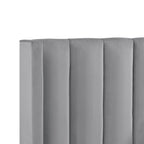 Light Gray Velvet Upholstered Full Bed Frame