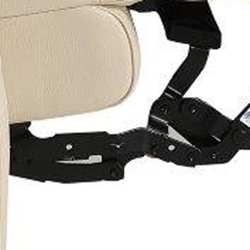 Beige Italian Leather Power Reclining L Shaped Seven Piece Corner Sectional With Console