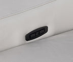 Light Gray Italian Leather Power Reclining L Shaped Eight Piece Corner Sectional With Console
