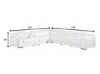 White Italian leather 3 power reclining seats L shaped Seven Piece Corner Sectional With Console