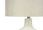 25" Cream Ceramic Gourd Table Lamp With Cream Drum Shade