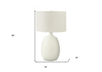 26" Cream Gourd Table Lamp With Cream Drum Shade