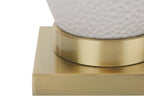 26" Gold and White Ceramic Urn Table Lamp With Cream Empire Shade