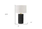 24" Black Cylinder Table Lamp With Ivory Drum Shade