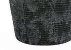 24" Black Ceramic Round Table Lamp With Black Drum Shade