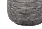 19" Gray Ceramic Round Table Lamp With Ivory Drum Shade