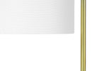 20" Gold and White Marble Round Arched Table Lamp With Ivory Drum Shade