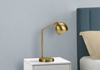 19" Gold Metal Round Table Lamp With Gold Dome Shade