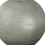 19" Gray Round Table Lamp With Ivory Drum Shade