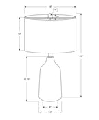 24" Beige Concrete Urn Table Lamp With Ivory Drum Shade