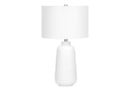 26" Cream Ceramic Cylinder Table Lamp With Cream Drum Shade