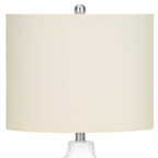 25" Cream Novelty Table Lamp With Cream Drum Shade