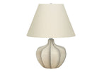 21" Cream Round Table Lamp With Cream Empire Shade