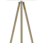 63" Matte Gold Floor Lamp with Cream Drum Shade