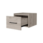 10" Gray Wood One Drawer Floating Nightstand