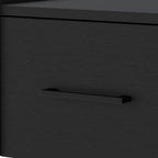 10" Black Wood One Drawer Floating Nightstand