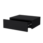 16" Black Wood One Drawer Floating Nightstand