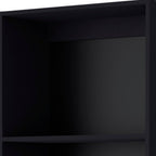 71" Black Wood Four Tier Bookcase