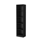 70" Black Wood Five Tier Bookcase