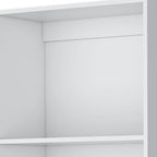 71" White Wood Four Tier Bookcase