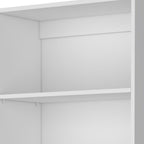 71" White Wood Five Tier Bookcase