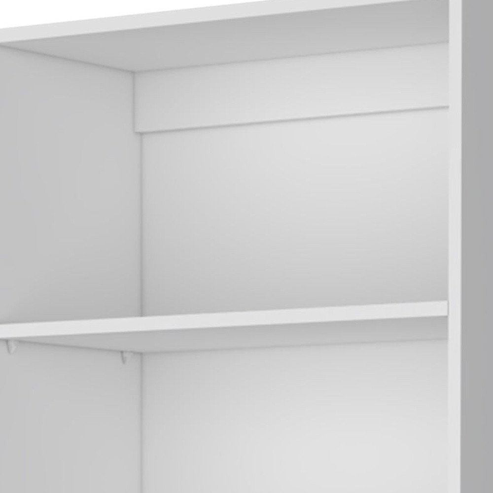 71" White Wood Five Tier Bookcase
