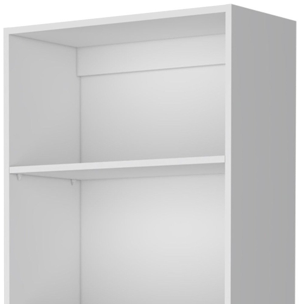 71" White Wood Five Tier Bookcase
