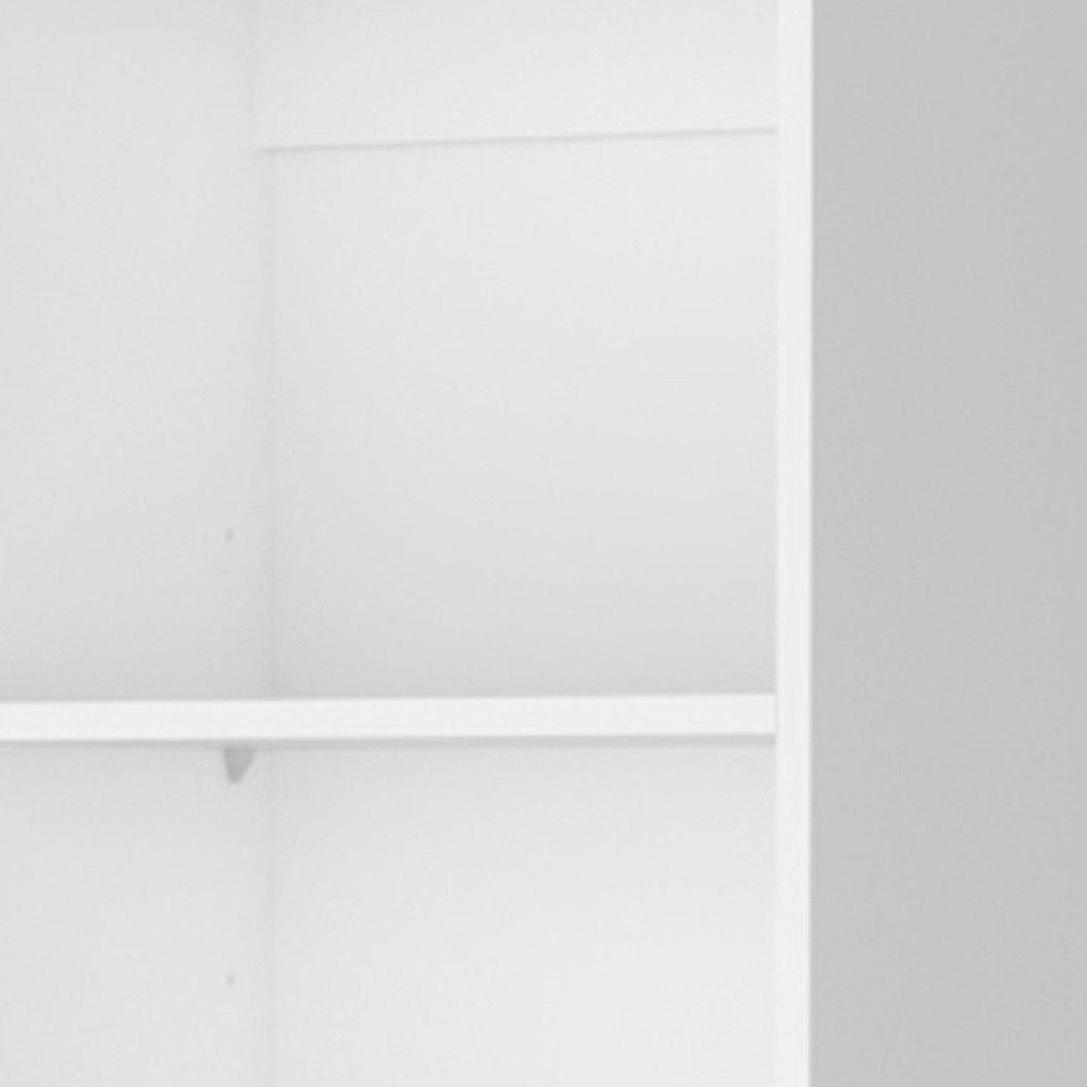 71" White Wood Five Tier Bookcase