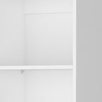 71" White Wood Five Tier Bookcase