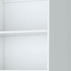 71" White Wood Three Tier Bookcase with Two Doors