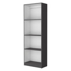 71" Gray And White Wood Four Tier Bookcase