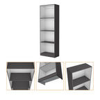 71" Gray And White Wood Four Tier Bookcase