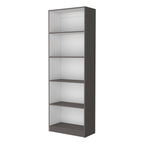 71" Gray And White Wood Five Tier Bookcase