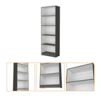71" Gray And White Wood Five Tier Bookcase