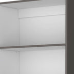 71" Gray And White Wood Five Tier Bookcase