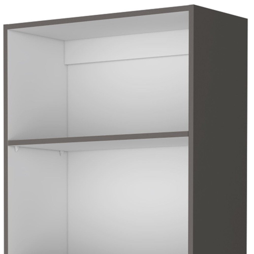 71" Gray And White Wood Five Tier Bookcase
