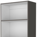 71" Gray And White Wood Five Tier Bookcase