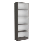 71" Gray And White Wood Five Tier Bookcase