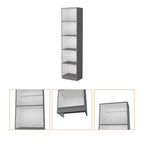 71" Gray And White Wood Five Tier Bookcase