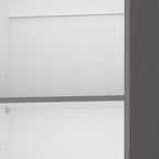71" Gray And White Wood Five Tier Bookcase
