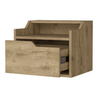 13" Beige Wood One Drawer Floating Nightstand