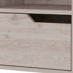 13" Gray Wood One Drawer Floating Nightstand