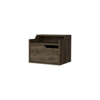 13" Brown Wood One Drawer Floating Nightstand