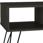 Set Of Two Black and Espresso Wood Coffee Table With Two Shelves