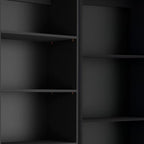 Set of Two Black Wood Multi Tier Bookcases