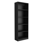 Set of Two Black Wood Multi Tier Bookcases