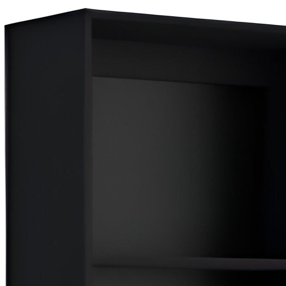 Set of Two Black Wood Multi Tier Bookcases